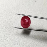 Blood-Red Oval Cut Ruby Gemstone Egg Shape Faceted