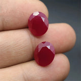 Blood-Red Oval Cut Ruby Gemstone Egg Shape Faceted