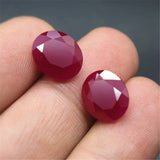 Blood-Red Oval Cut Ruby Gemstone Egg Shape Faceted