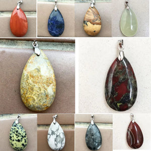 Bloodstone Carnelian Jaspe Howlite Chrysanthemum Water Drop Pendant Bead WB824