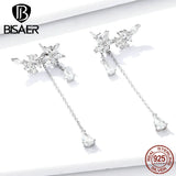 Luminous Flower CZ Stud Earrings 925 Silver