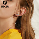 Luminous Flower CZ Stud Earrings 925 Silver