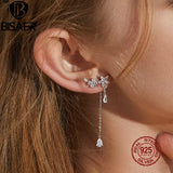 Luminous Flower CZ Stud Earrings 925 Silver