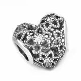 Clear CZ Crystal Charm Beads for DIY Bracelets 925 Sterling Silver