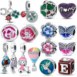 Flower Clover Butterfly Charm Bracelet Necklace Enamel Women Jewelry