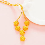 Blossoming Wealth Six Roses Necklace Bridal Jewelry