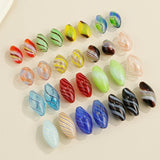 Striped Glass Beads DIY Earrings Jewelry Accessories