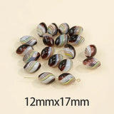 Striped Glass Beads DIY Earrings Jewelry Accessories