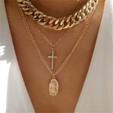 Bls-miracle Heart-Shaped Necklace For Women Multi-Layer Pendant Necklaces Set