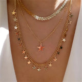 Bls-miracle Heart-Shaped Necklace For Women Multi-Layer Pendant Necklaces Set
