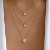 Bls-miracle Heart-Shaped Necklace For Women Multi-Layer Pendant Necklaces Set