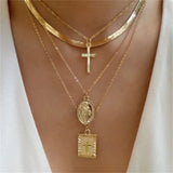 Bls-miracle Heart-Shaped Necklace For Women Multi-Layer Pendant Necklaces Set