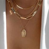 Bls-miracle Heart-Shaped Necklace For Women Multi-Layer Pendant Necklaces Set