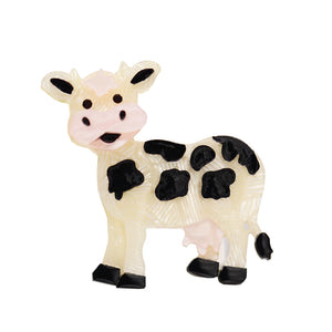 Acrylic Milk Cow Animal Brooch Corsage for Women Men Children