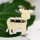 Acrylic Milk Cow Animal Brooch Corsage for Women Men Children
