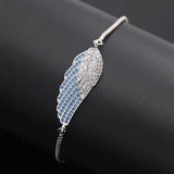 Blucome Angel Wings CZ Bracelet For Women Love Chain Bangle