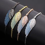 Blucome Angel Wings CZ Bracelet For Women Love Chain Bangle