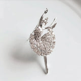 Ballet Girl Brass Brooch with Rhinestones