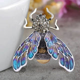 Enamel Insect Bee Brooch Crystal Gold Alloy Metal Brooches