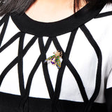 Enamel Insect Bee Brooch Crystal Gold Alloy Metal Brooches