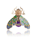 Enamel Insect Bee Brooch Crystal Gold Alloy Metal Brooches