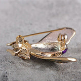Enamel Insect Bee Brooch Crystal Gold Alloy Metal Brooches