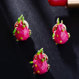 Dragon Fruit Collar Brooches Pins For Women Enamel Dress Shirt Brooch