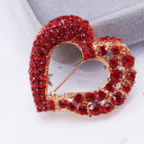 Red Love Heart Corsage Brooch for Women Kids Sweater Bag Hijab Pins