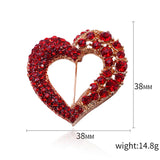Red Love Heart Corsage Brooch for Women Kids Sweater Bag Hijab Pins