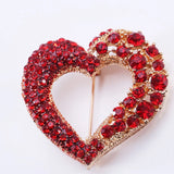 Red Love Heart Corsage Brooch for Women Kids Sweater Bag Hijab Pins
