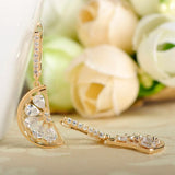 Orange Lemon CZ Earrings For Women Girls Fruit Dangle Ear Jewelry