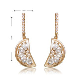 Orange Lemon CZ Earrings For Women Girls Fruit Dangle Ear Jewelry