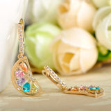 Orange Lemon CZ Earrings For Women Girls Fruit Dangle Ear Jewelry