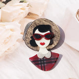 Acrylic Figure Brooch Corsage for Women Girls