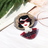 Acrylic Figure Brooch Corsage for Women Girls