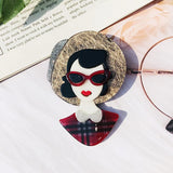 Acrylic Figure Brooch Corsage for Women Girls