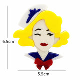 Acrylic Figure Brooch Hat Girls Pins for Women Girls Coat Hat Bag Hijab Pins