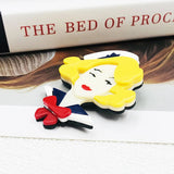 Acrylic Figure Brooch Hat Girls Pins for Women Girls Coat Hat Bag Hijab Pins