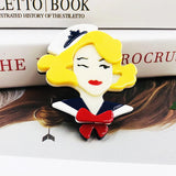 Acrylic Figure Brooch Hat Girls Pins for Women Girls Coat Hat Bag Hijab Pins