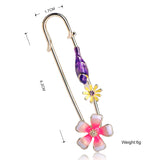 Pink Flower Bird Shape Brooch Pins Enamel Alloy Jewelry Women Girls
