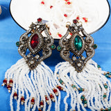 Red Enamel Tassel Pendant Necklace Women Jewelry