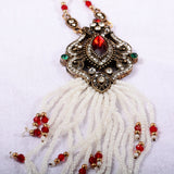 Red Enamel Tassel Pendant Necklace Women Jewelry