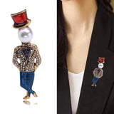 Fashionable Magician Brooch Rhinestone Suit Sweater Pin