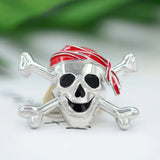 Arrival Copper Crossbones Pirate Brooch Pin for Suit Dress Hat Bag Hijab