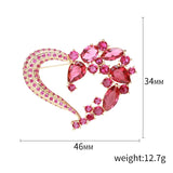 Love Shape Zircon Brooch Pin Women Jewelry Accessories