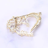 Love Shape Zircon Brooch Pin Women Jewelry Accessories