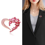 Love Shape Zircon Brooch Pin Women Jewelry Accessories