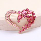 Love Shape Zircon Brooch Pin Women Jewelry Accessories