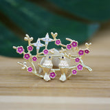 Chinese Love Bird Brooch for Suit Hijab Pins