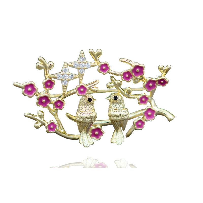 Chinese Love Bird Brooch for Suit Hijab Pins